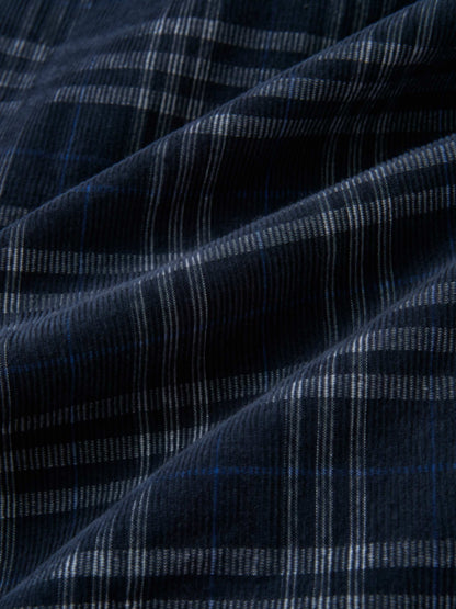 Corduroy Plaid Dress - Navy Plaid