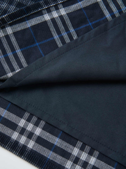 Corduroy Plaid Dress - Navy Plaid