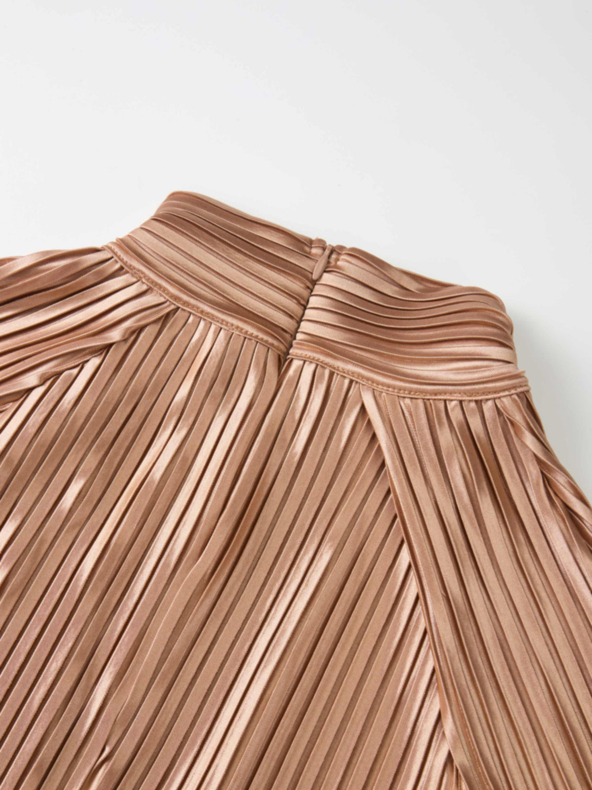 Accordian Pleat Maxi Shift Dress - Champagne