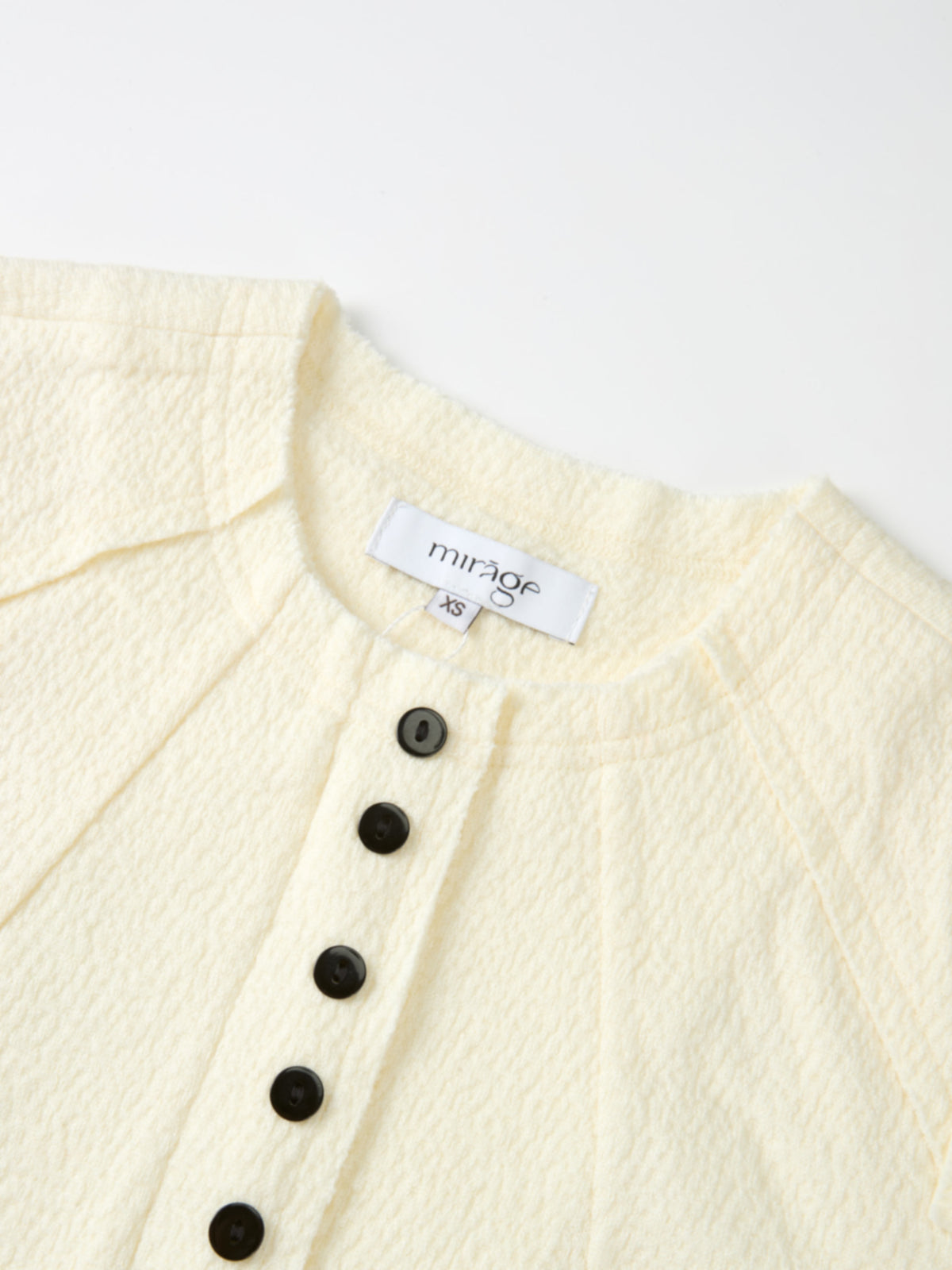 Mini Gold Button Peplum Top - Cream