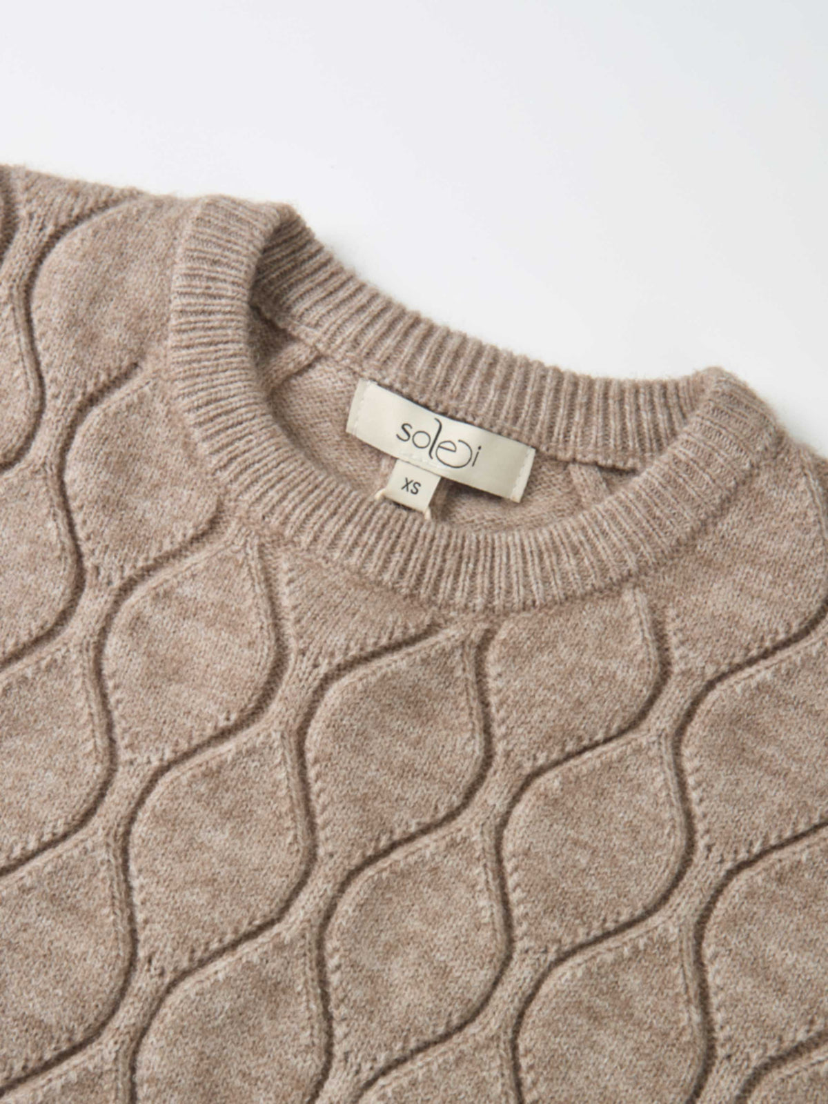 Scalloped Edge Hourglass Sweater - Oatmeal