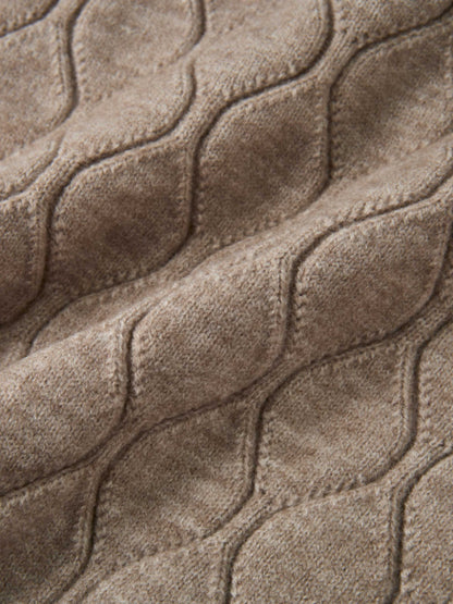 Scalloped Edge Hourglass Sweater - Oatmeal