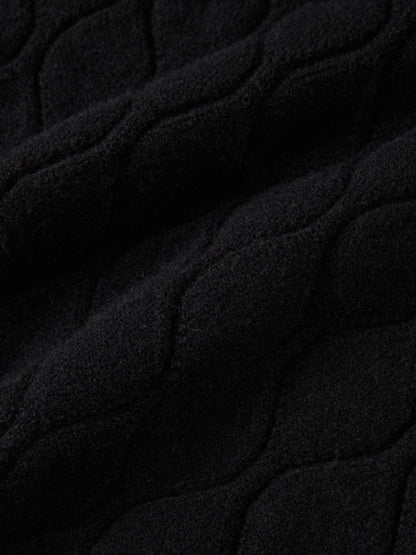 Scalloped Edge Hourglass Sweater - Black