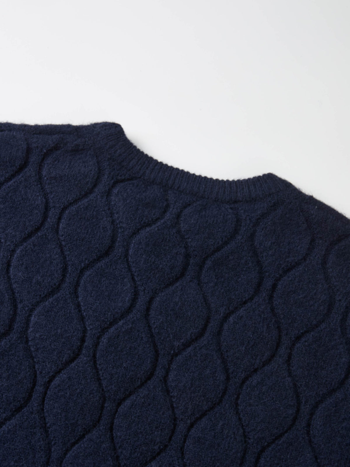Scalloped Edge Hourglass Sweater - Navy