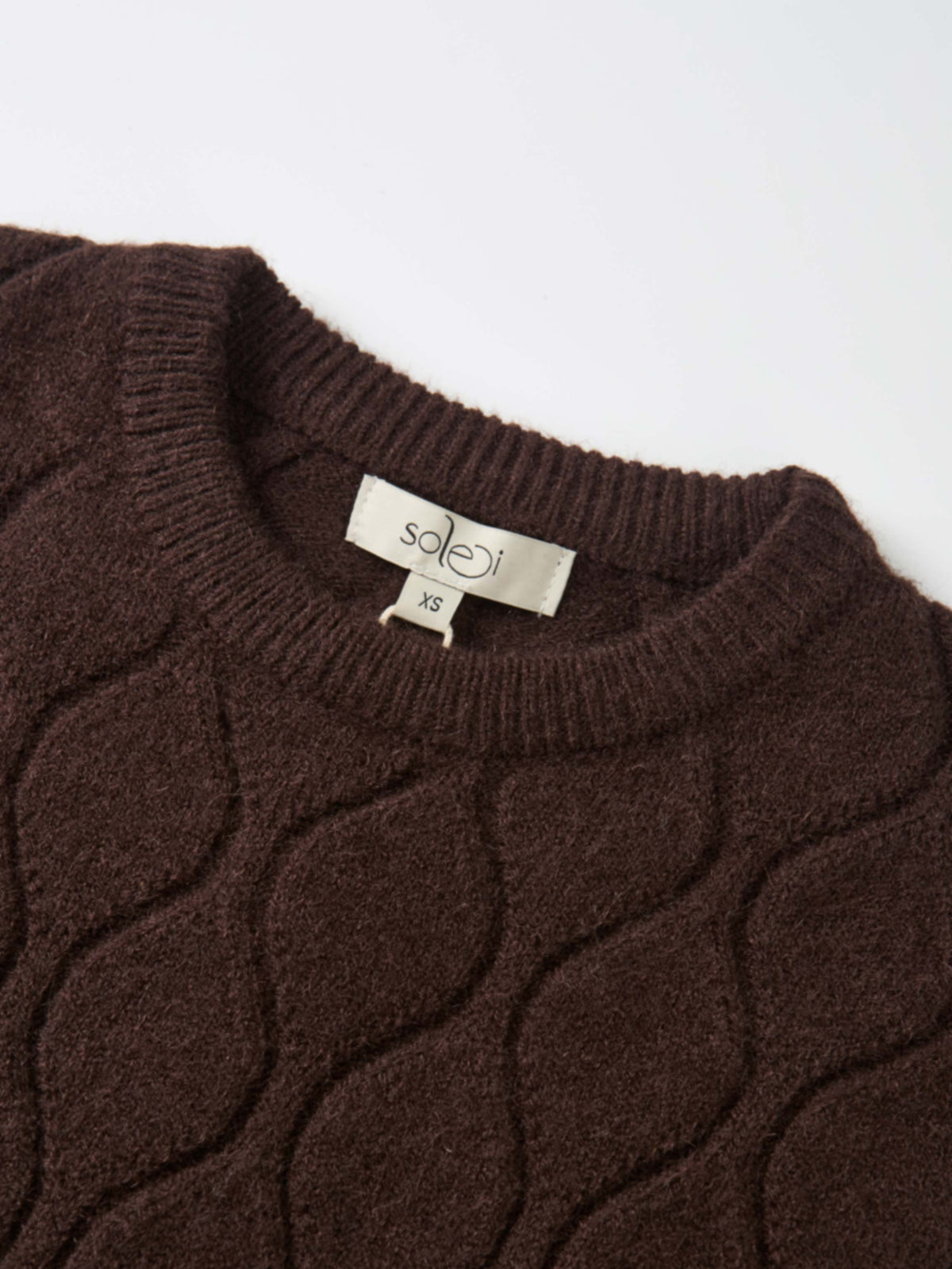 Scalloped Edge Hourglass Sweater - Brown