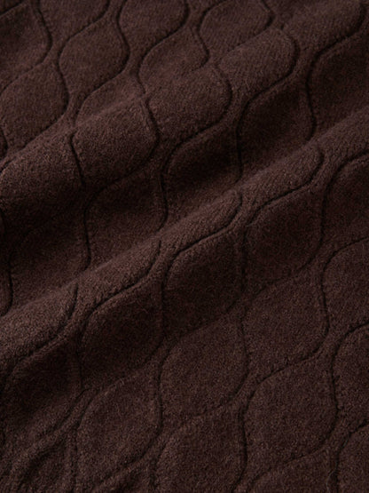 Scalloped Edge Hourglass Sweater - Brown