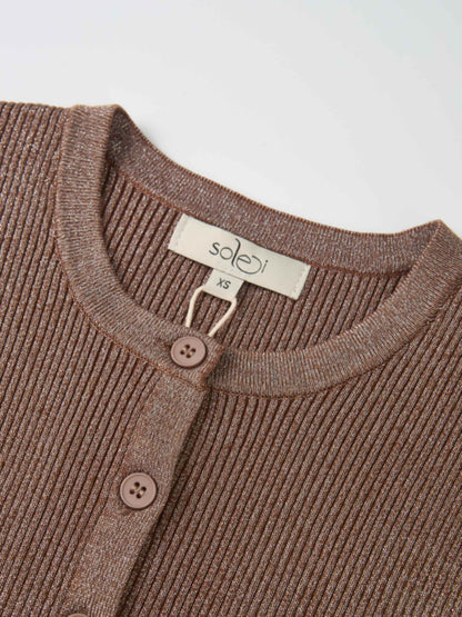 Lurex Cardigan - Brown