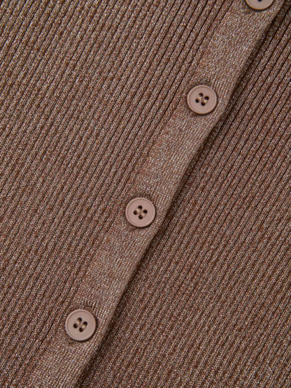 Lurex Cardigan - Brown