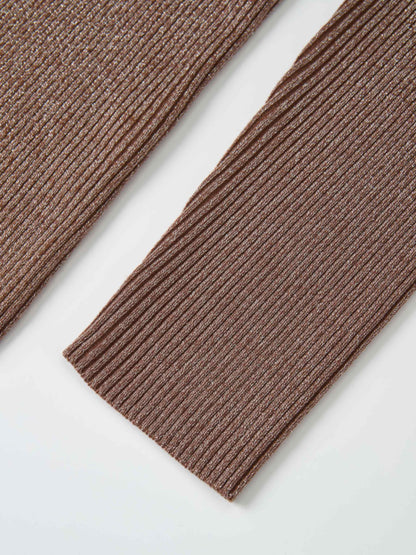 Lurex Cardigan - Brown