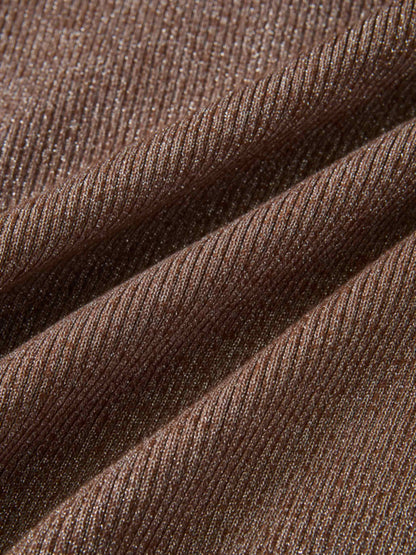 Lurex Cardigan - Brown