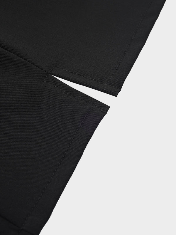 Side Loop Straight Maxi Skirt-Black
