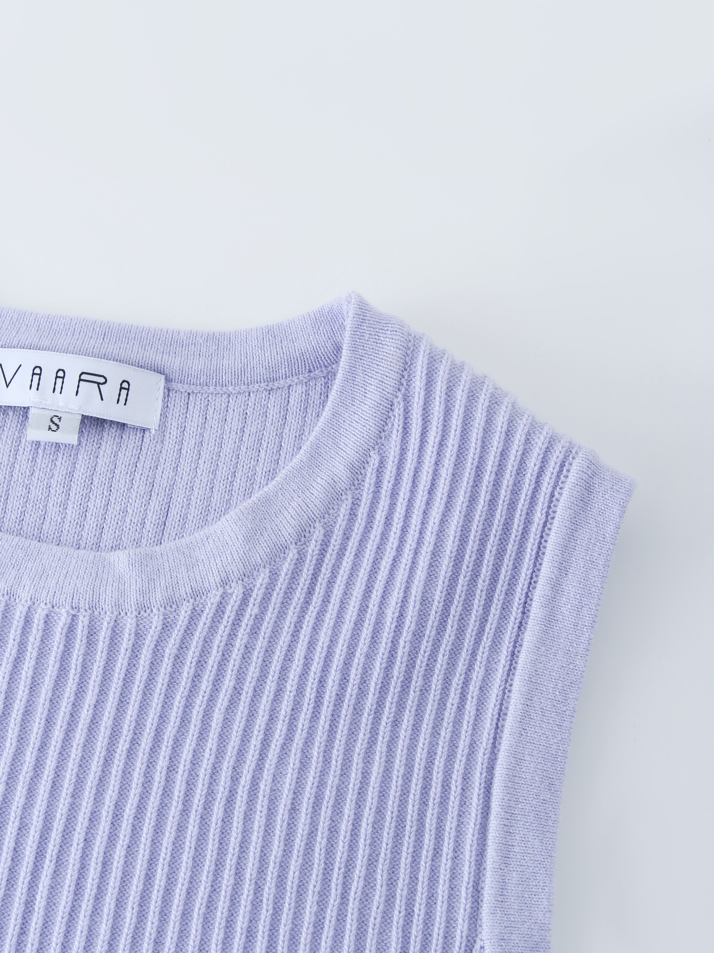 Sleeveless Ribbed Crew-Lavender