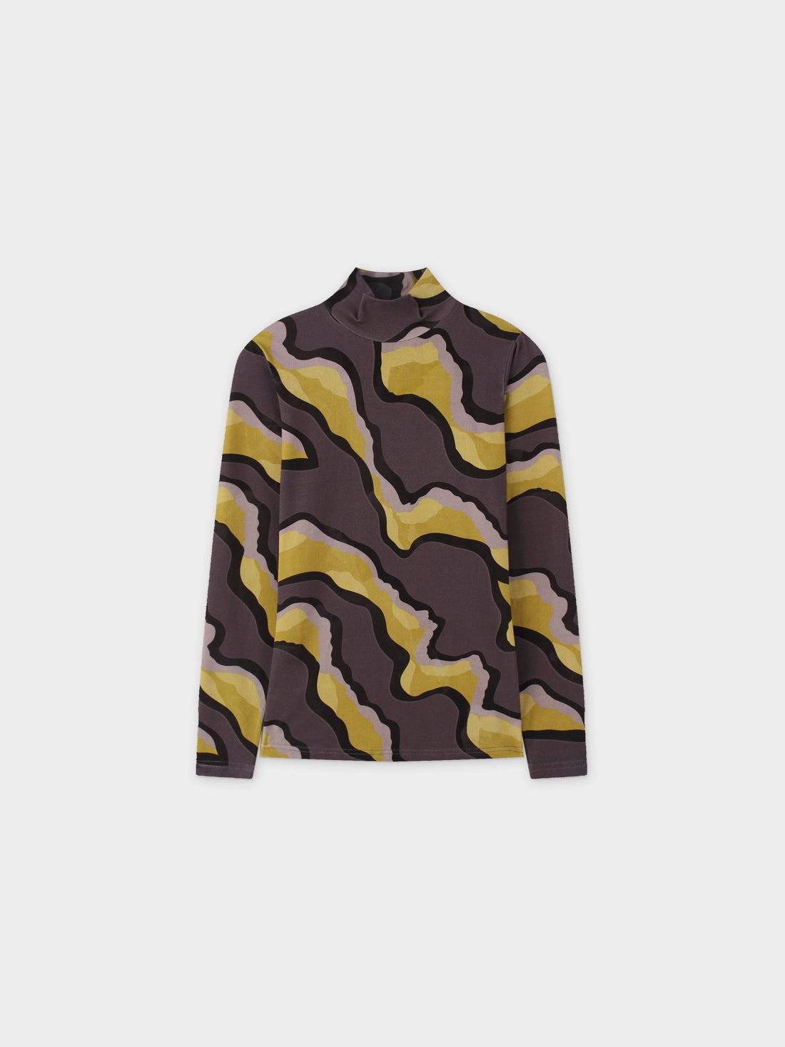 Printed Modal Turtleneck-Yellow Lightning