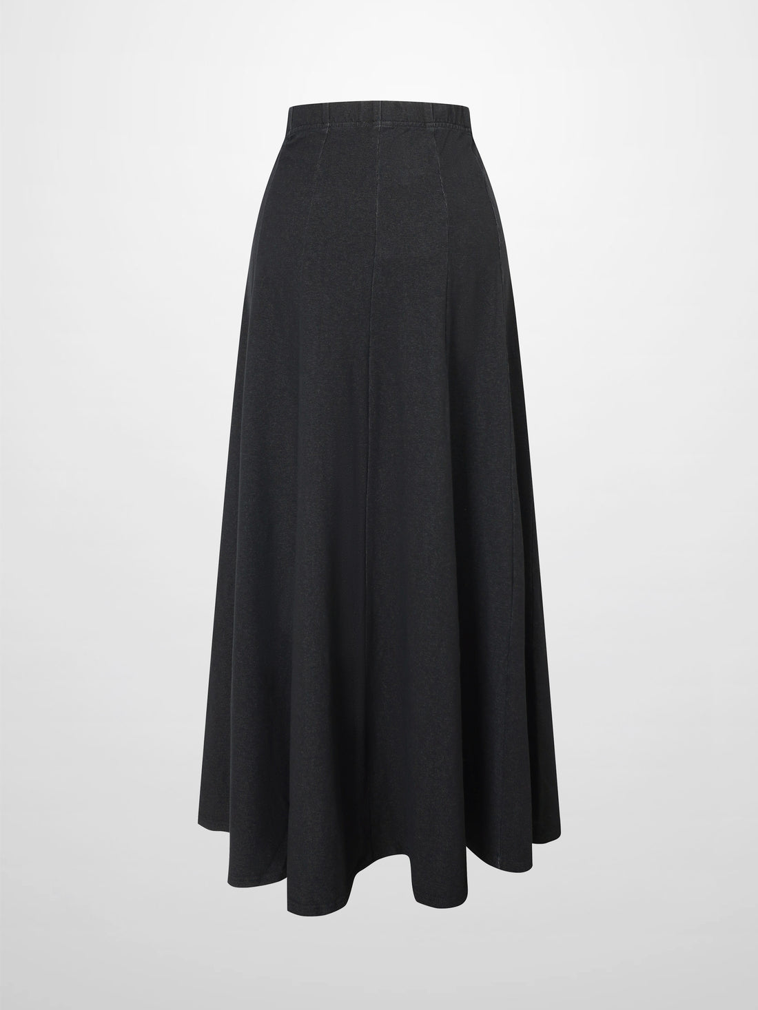 Paneled Flare Skirt 37&quot;-Solid Black