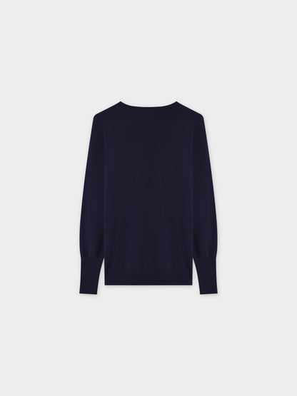 Basic Crew Sweater LS-Dark Navy