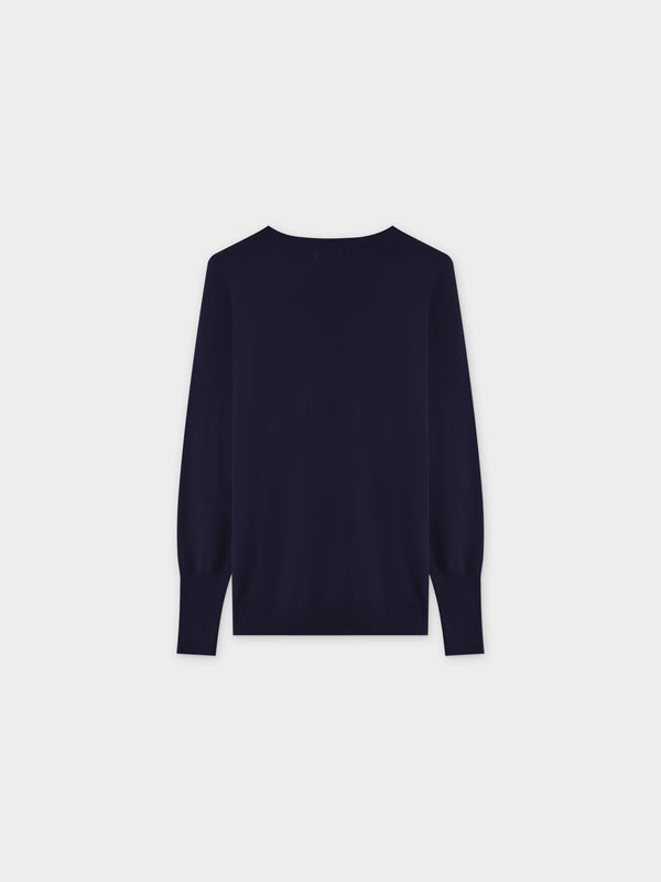 Basic Crew Sweater LS-Dark Navy