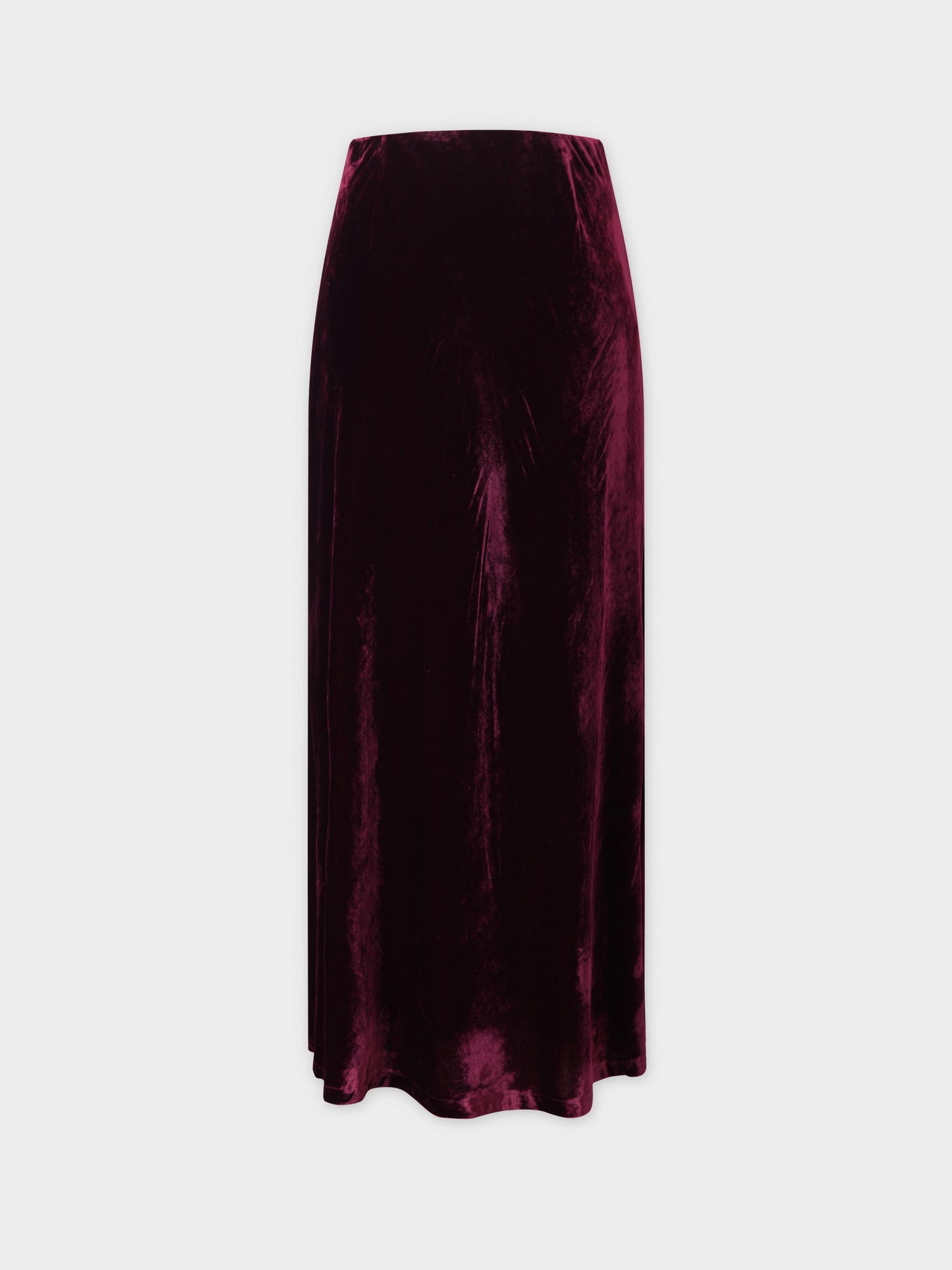 Velvet Slip Skirt-Burgundy