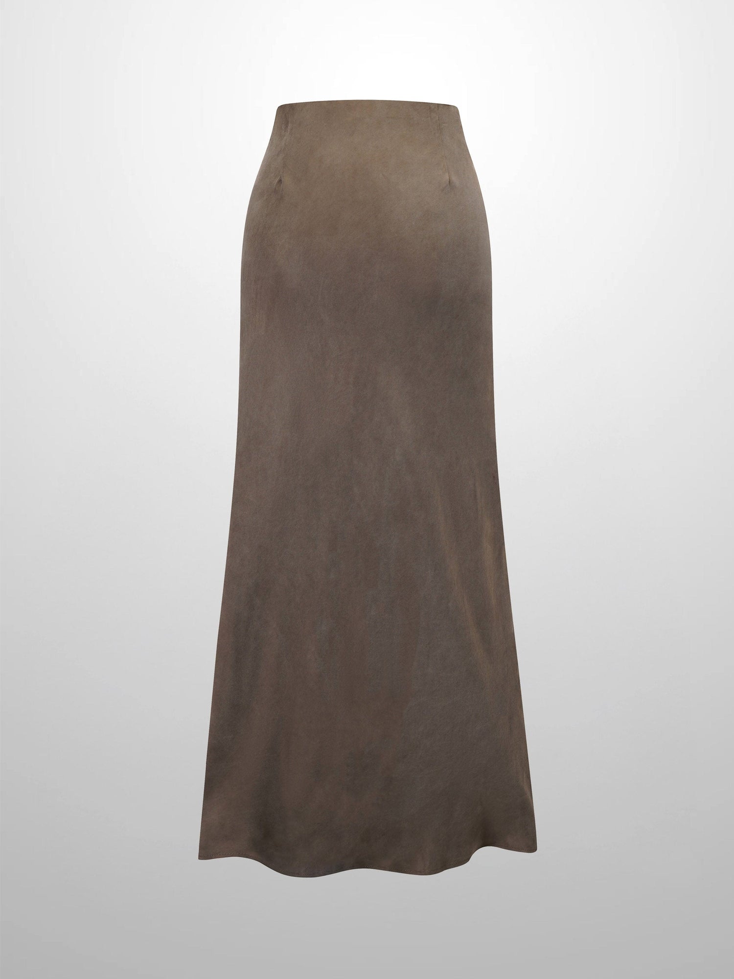 Cupro Slip Skirt-Olive