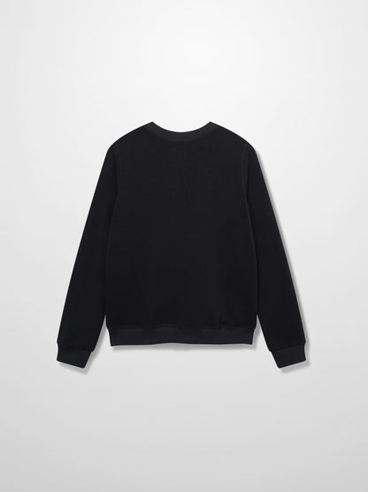 Zip Up Bomber Sweatshirt-Black