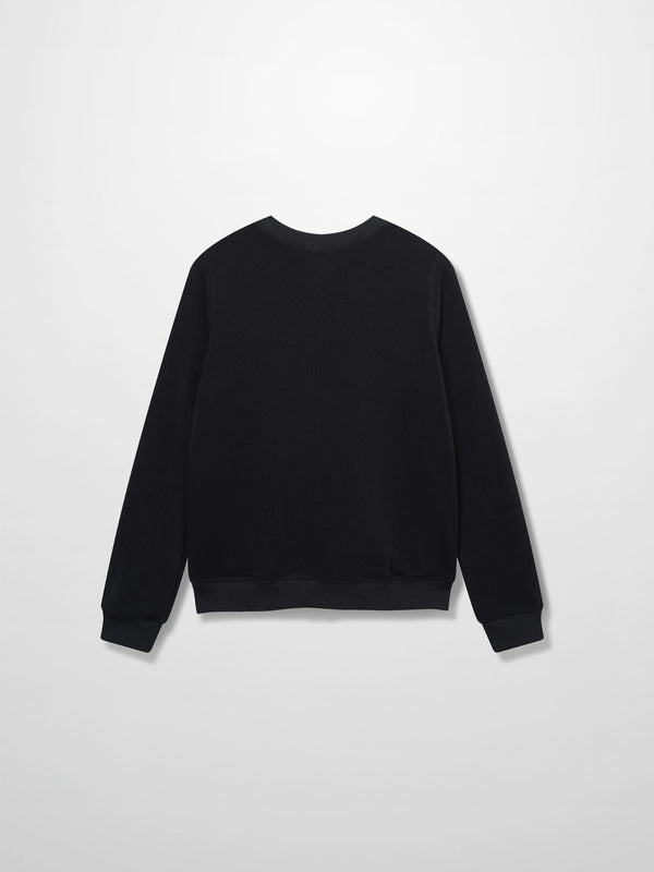 Zip Up Bomber Sweatshirt-Black