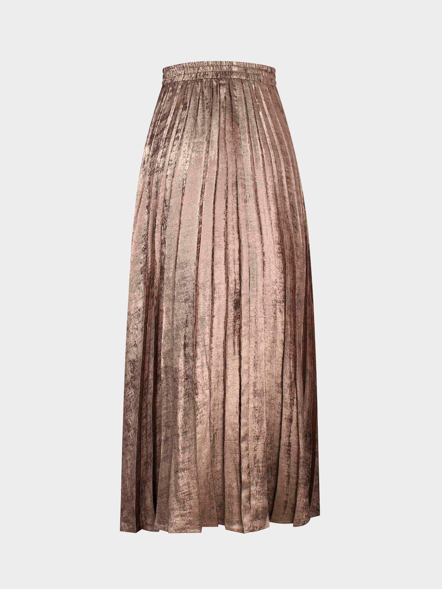 Covered Band Pleated Skirt-Copper Shimmer