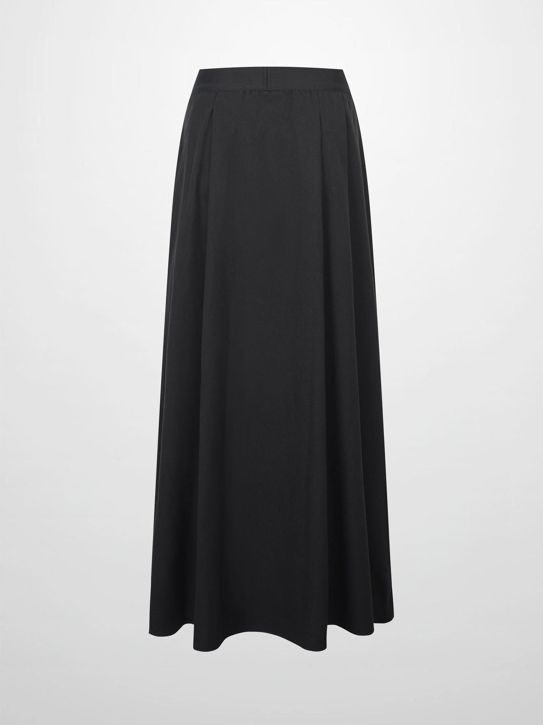 Elastic Waist Button Down Skirt-Black