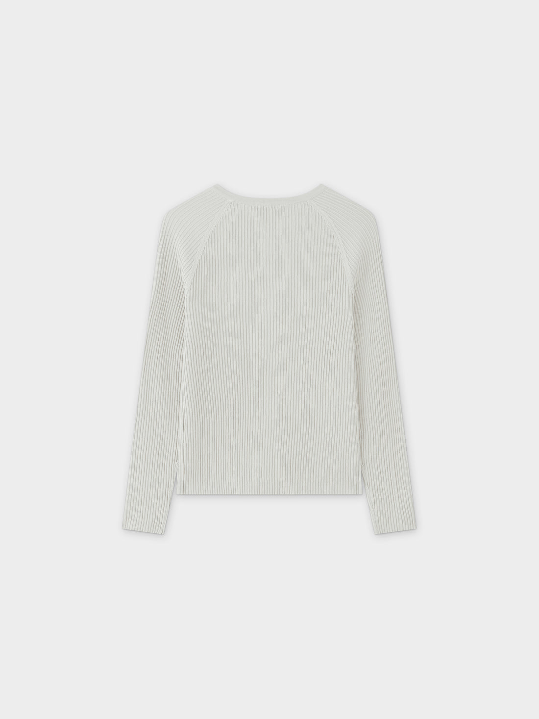 Ribbed Knit Cardigan-White