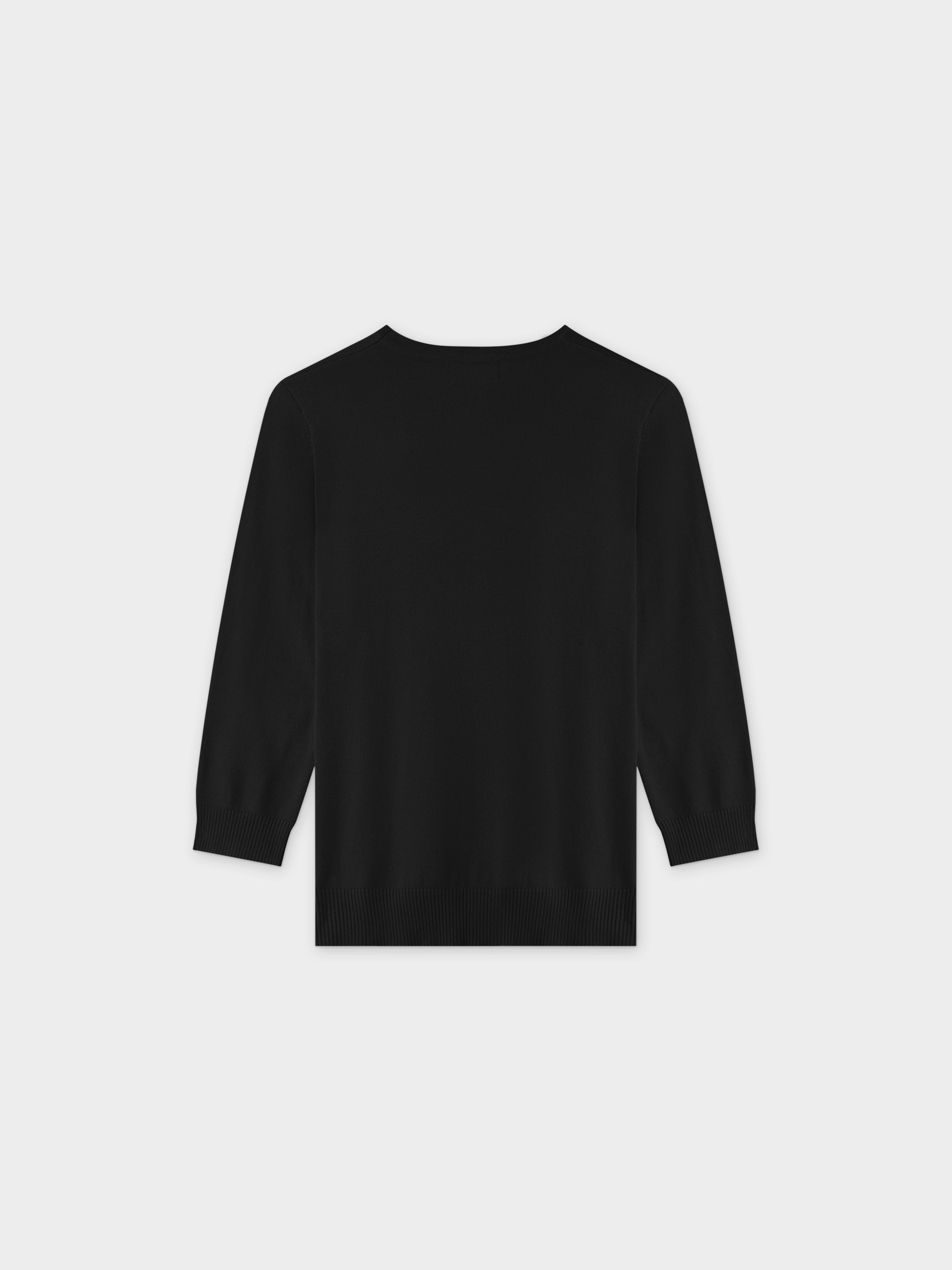 BASIC CREW SWEATER (3Q) - BLACK