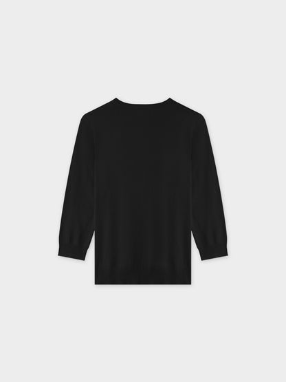 Basic Crew Sweater 3Q-Black