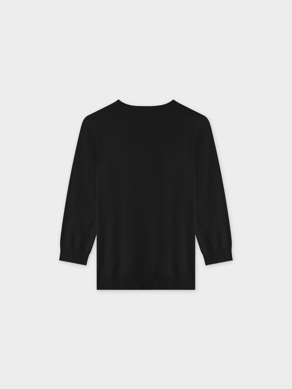 Basic Crew Sweater 3Q-Black
