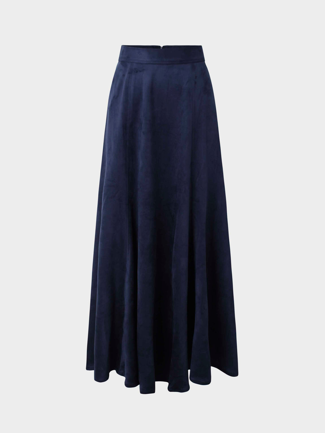 Suede Trumpet Skirt-Navy