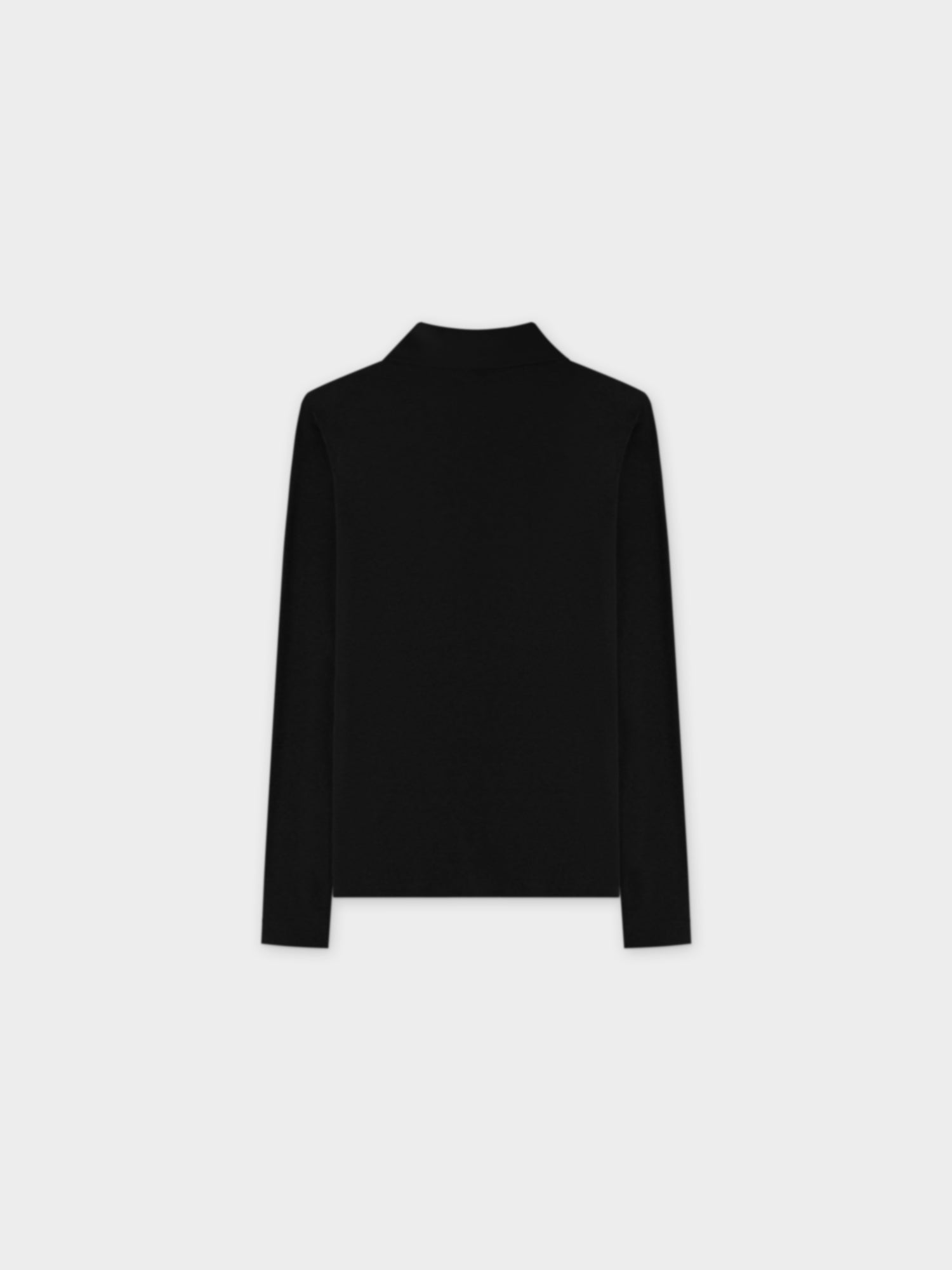 RIBBED COLLAR T-SHIRT-BLACK