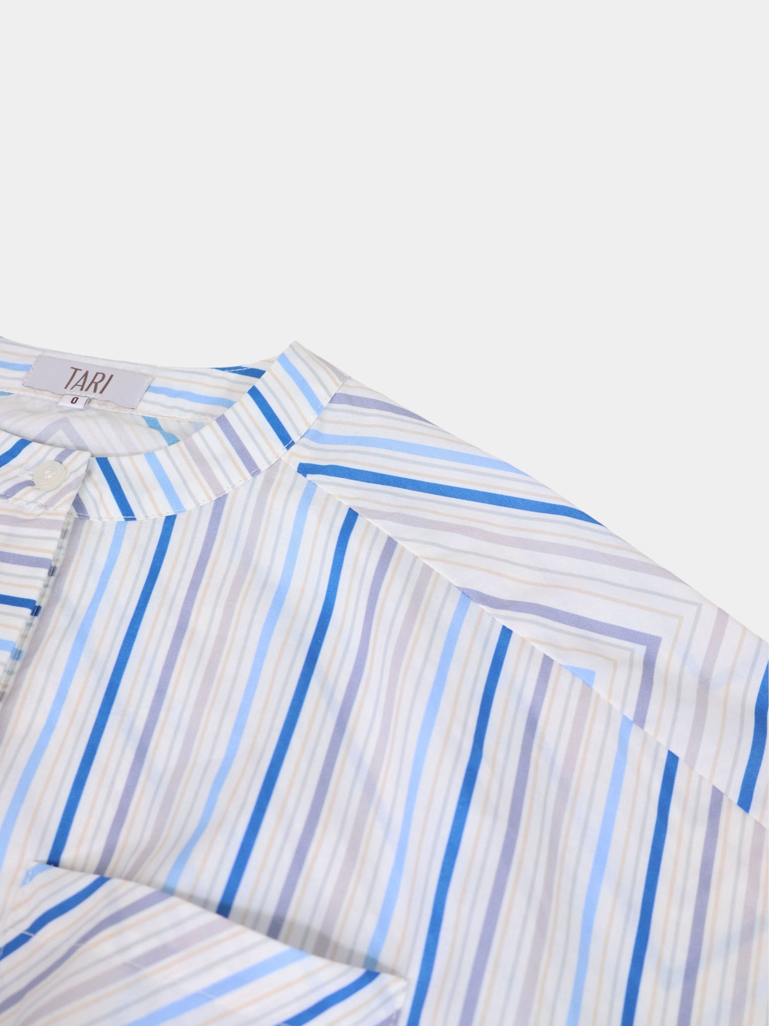 Belted Wide Sleeve Dress-Blue Stripe