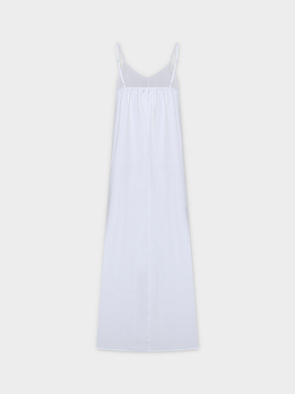Linen Slip Dress-White