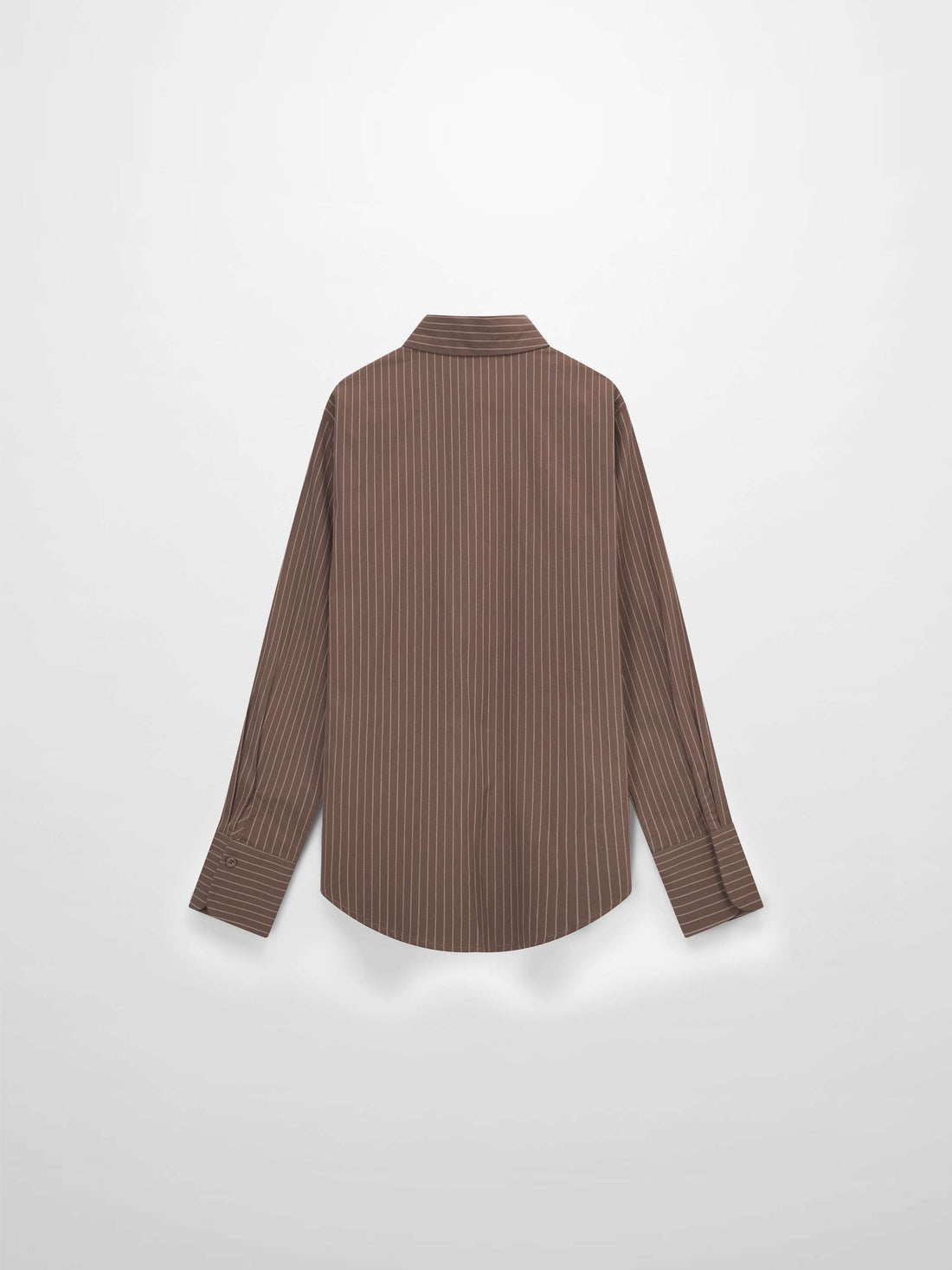 Striped Cotton Blouse-Brown Thin Stripe
