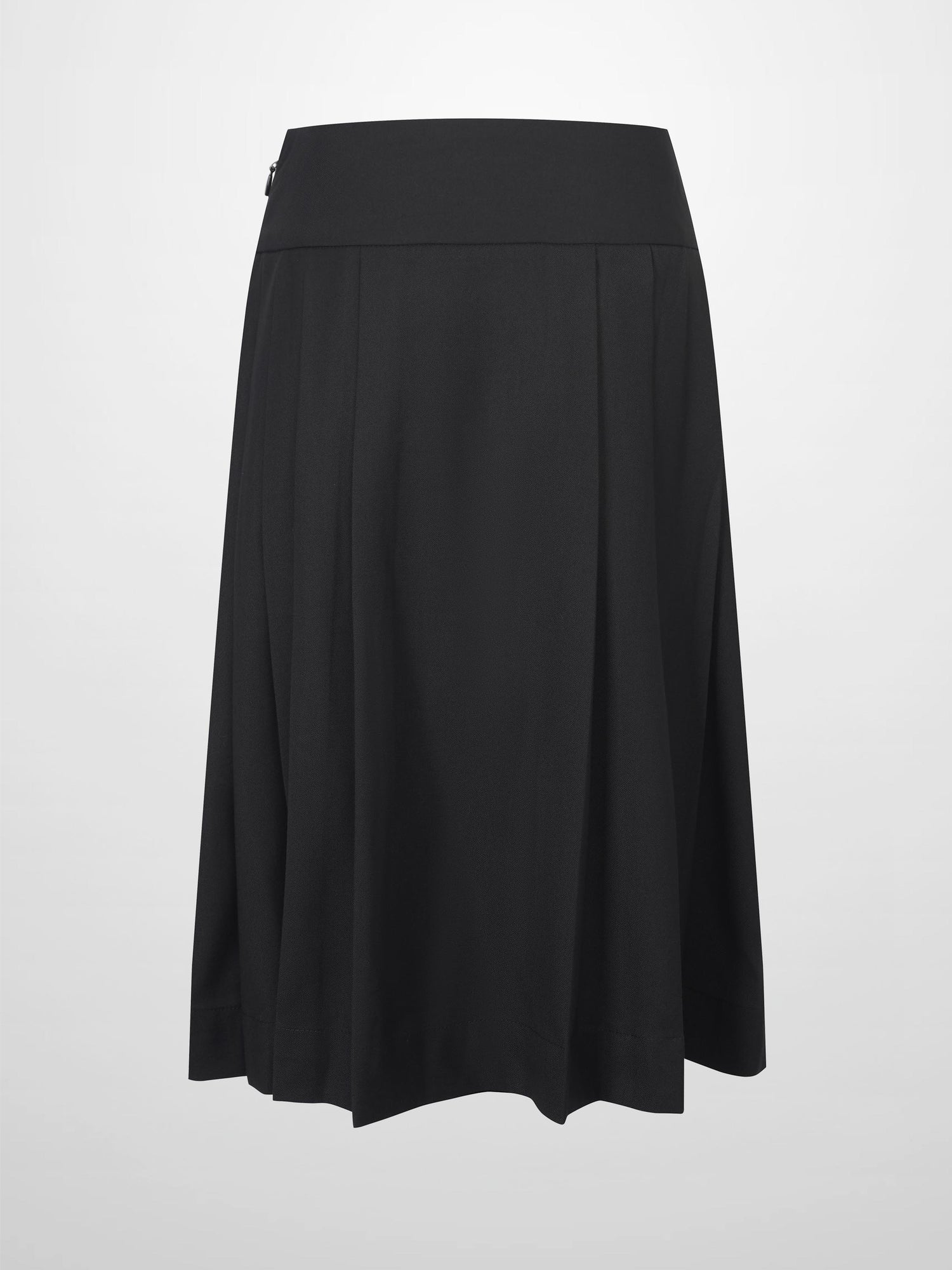 Yoke Pleated Skirt-Black