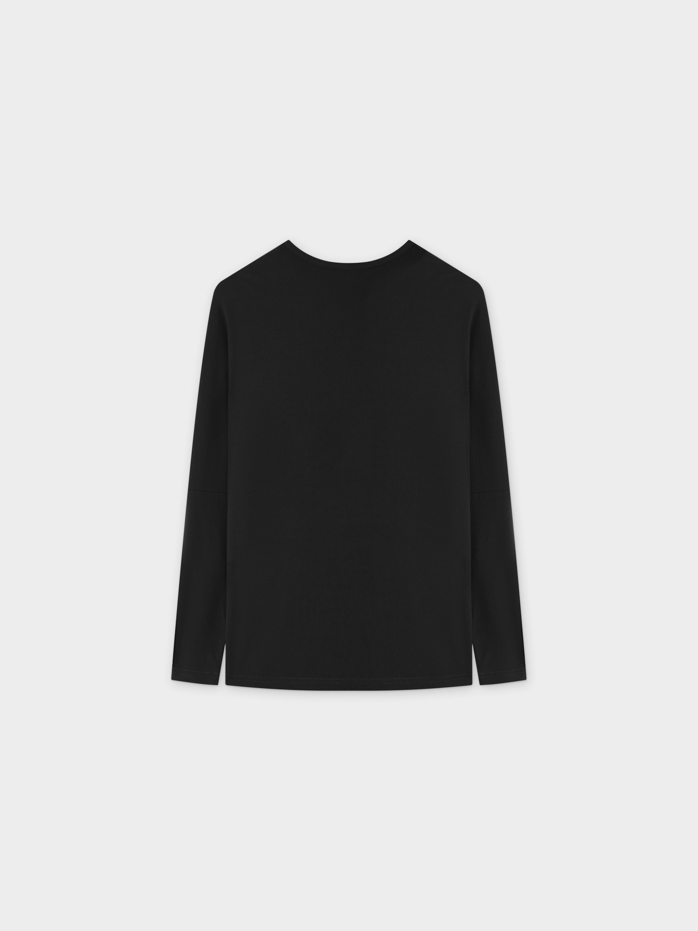 RIB DOLMAN V TEE-BLACK