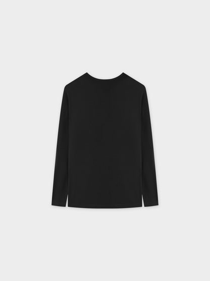 RIB DOLMAN V TEE-BLACK