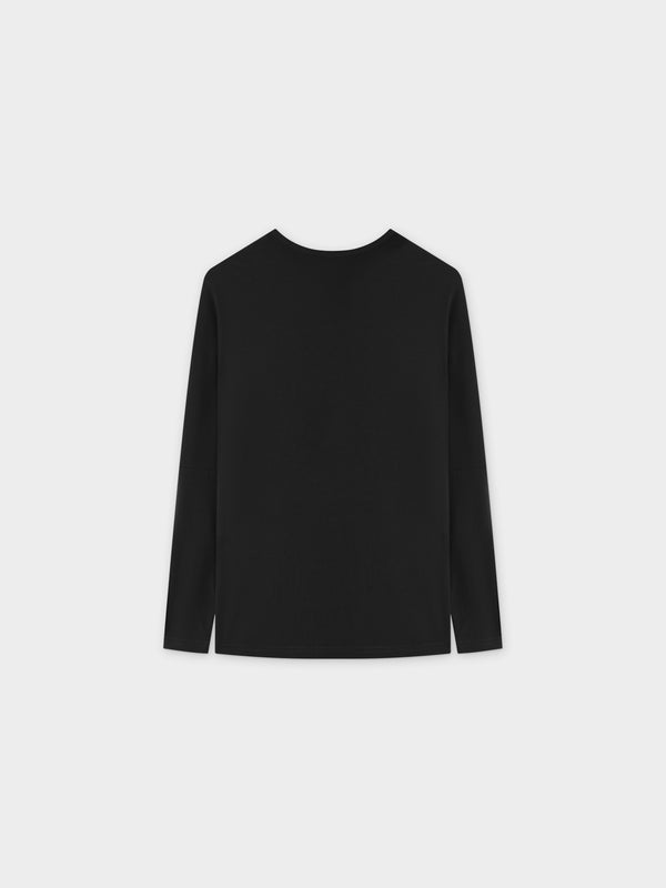 RIB DOLMAN V TEE-BLACK