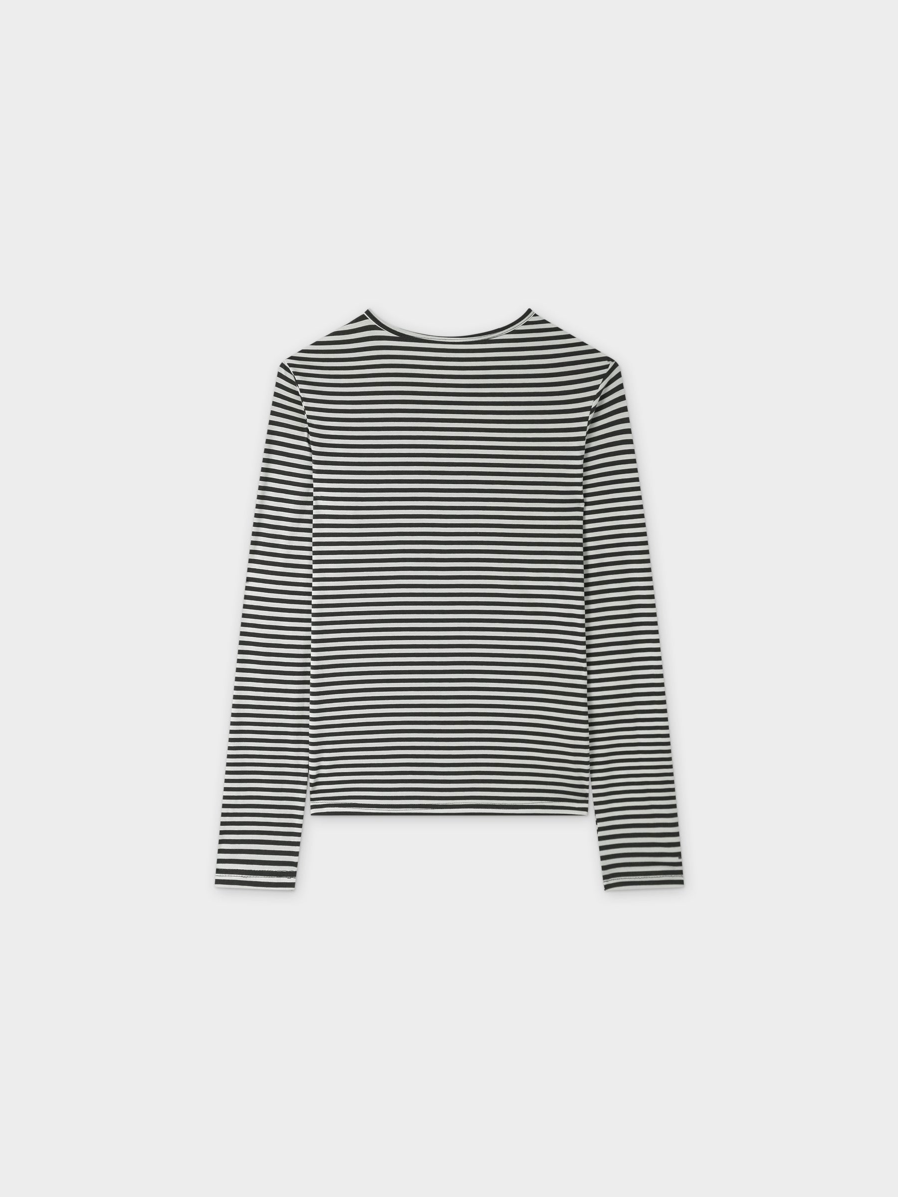 Camiseta Thin Stripe High V-Crema/Oliva