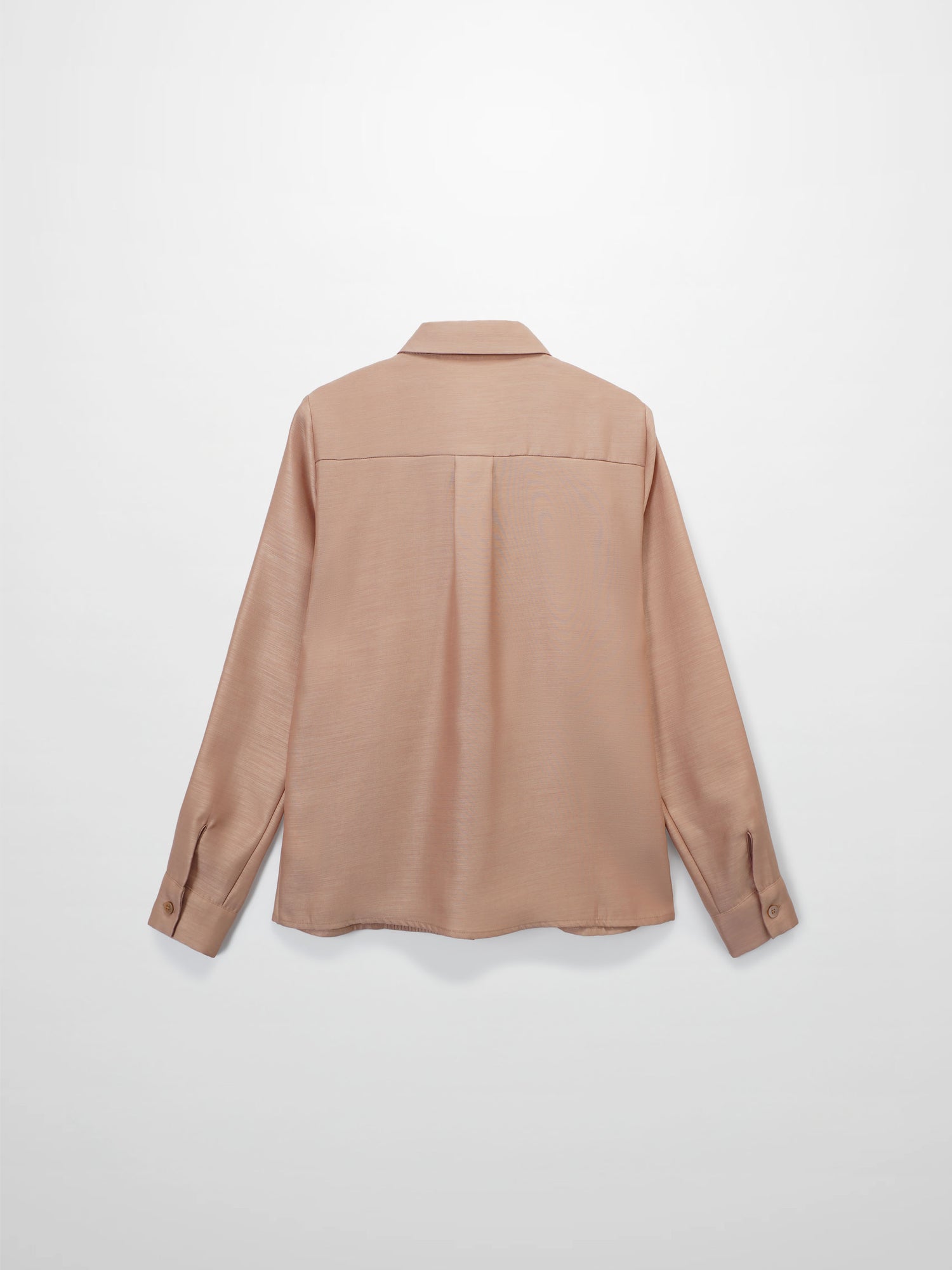 Pintuck Button Down Blouse-Champagne