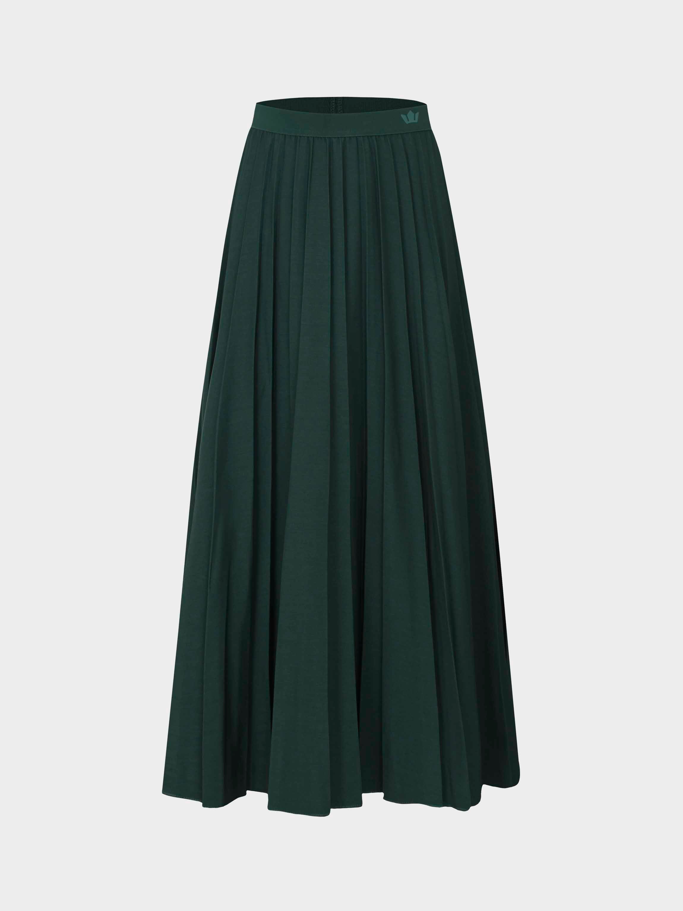 Pleated Skirt 35&quot;-Emerald Green