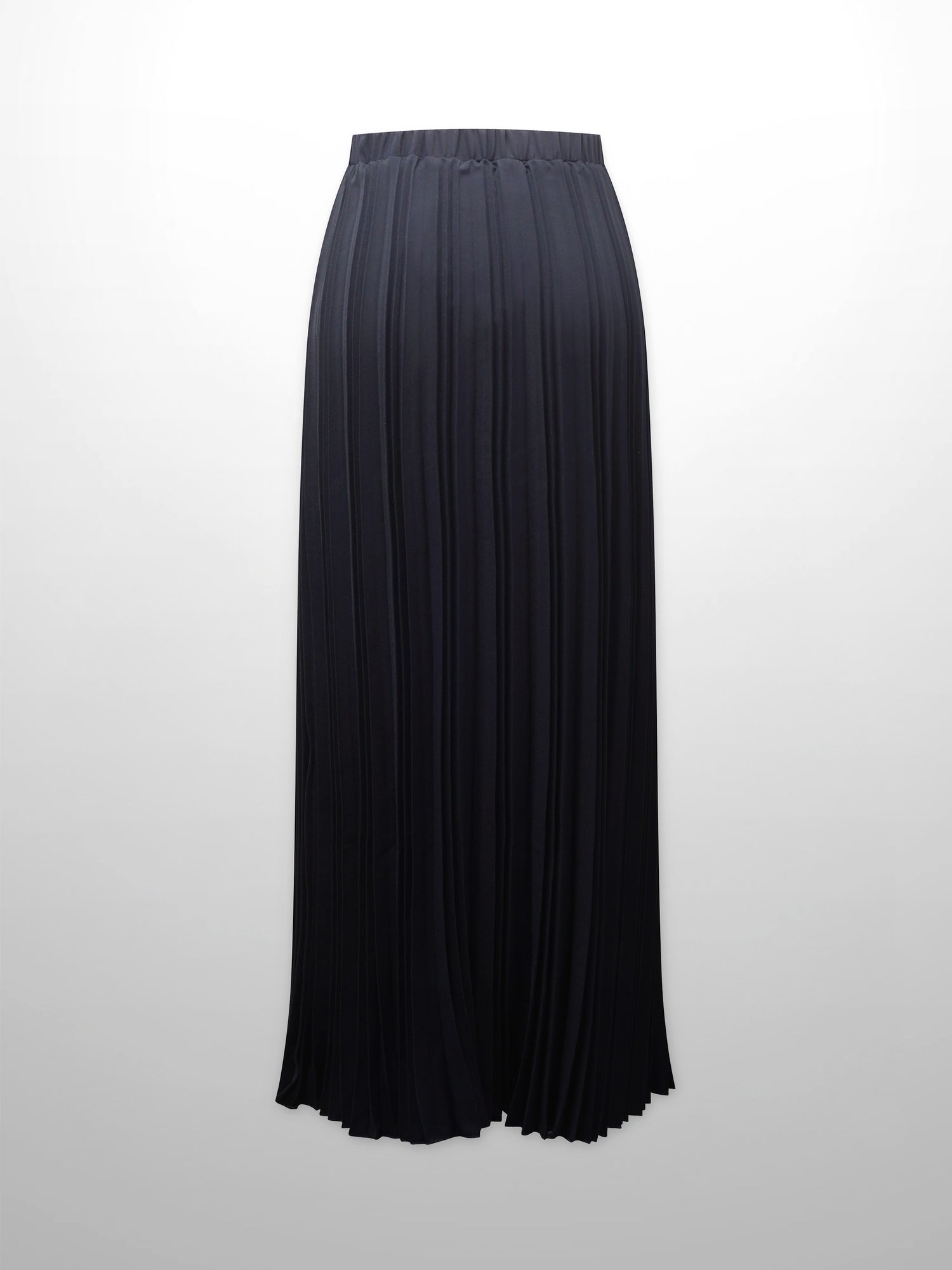 Crepe Pleated Maxi Skirt-Navy