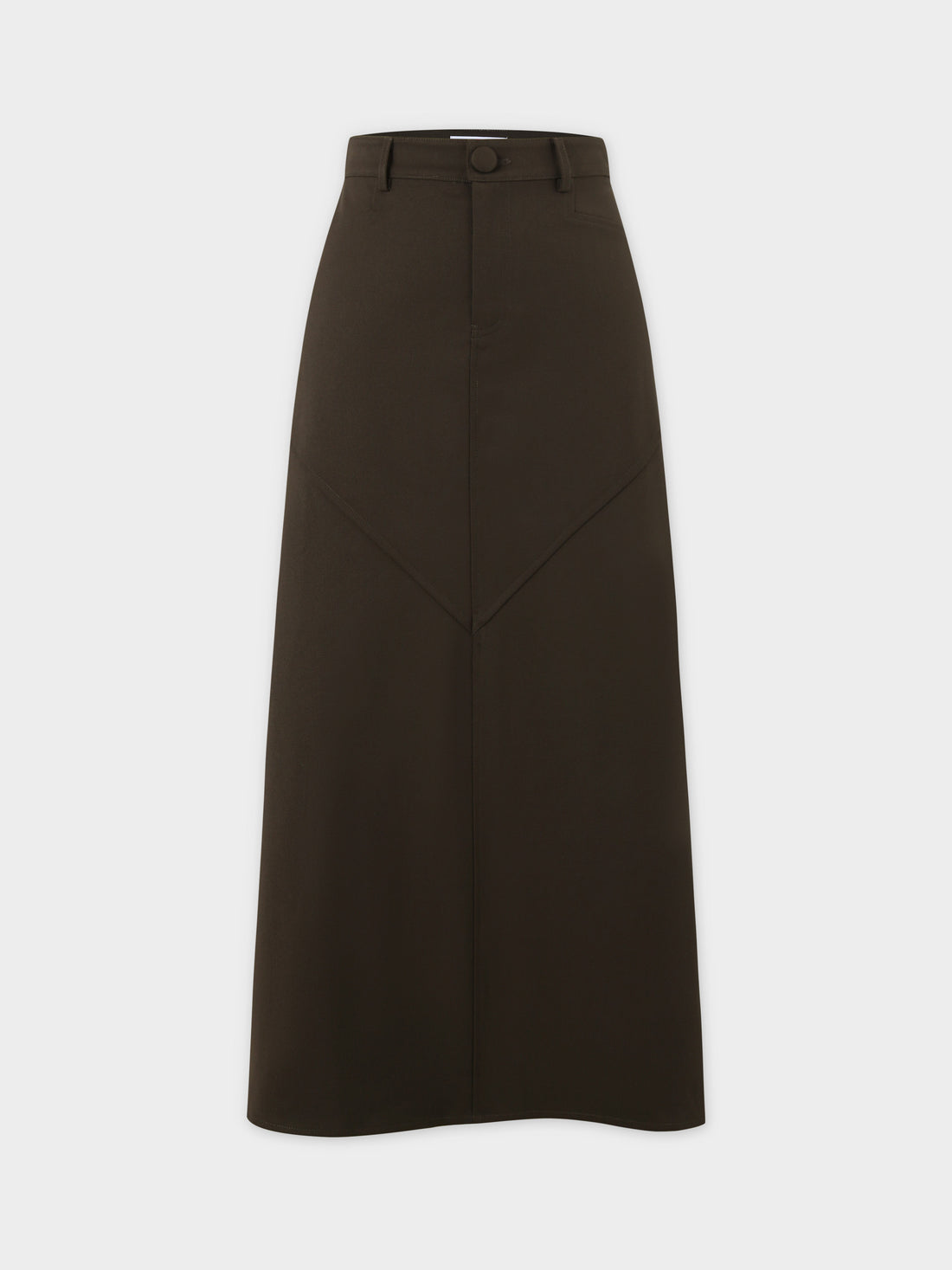 Deep V Wool Skirt-Olive Green