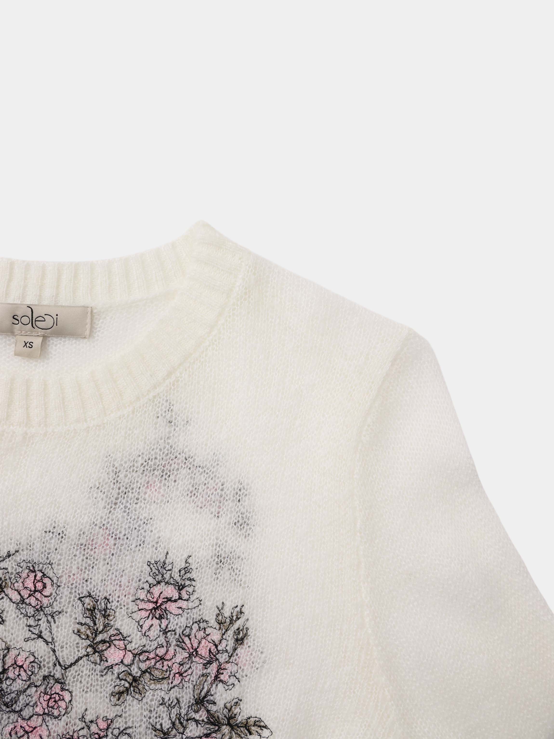 Floral Motif Sweater - Soft Floral