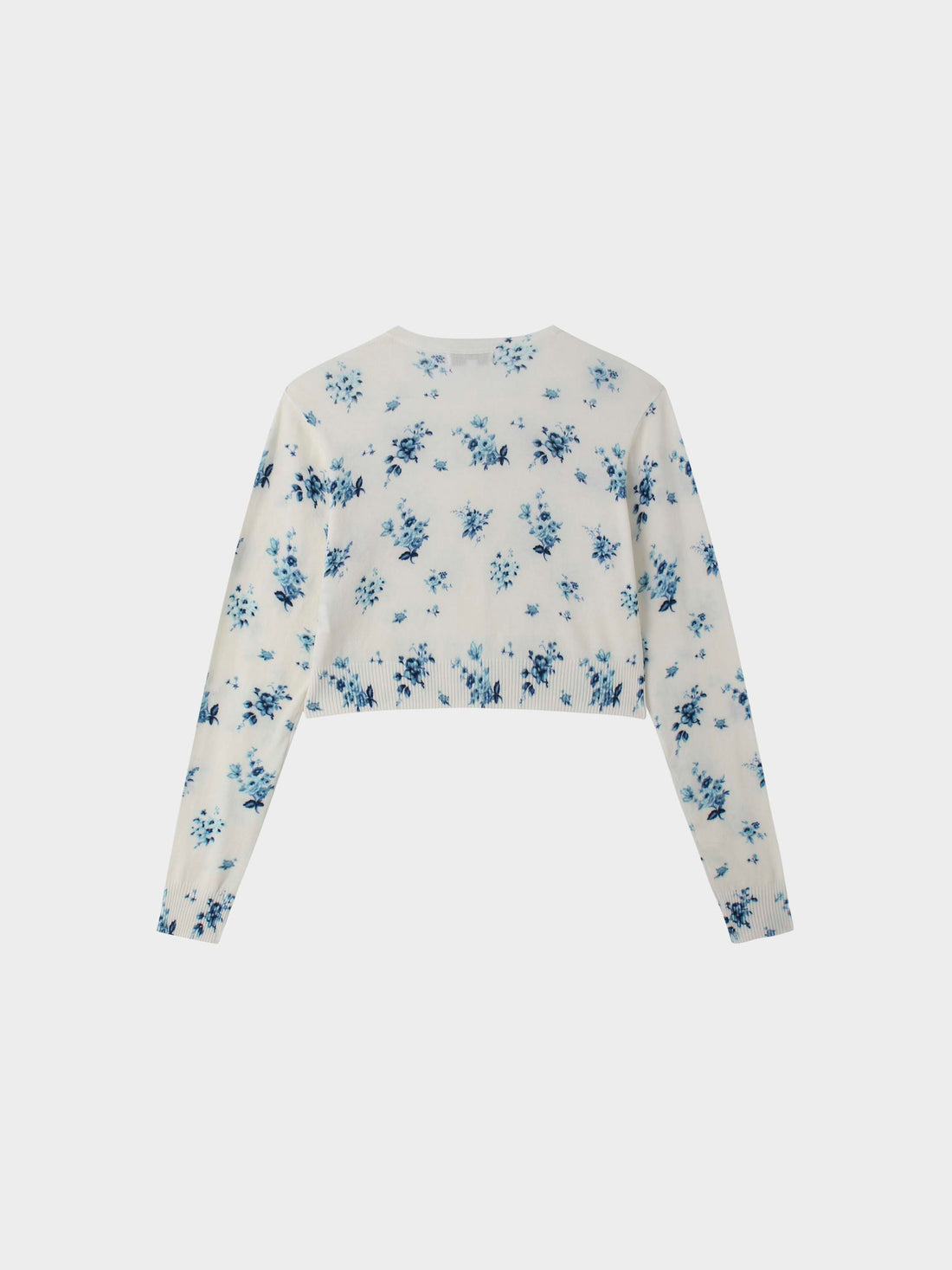 Printed Cardigan-Blue Flower