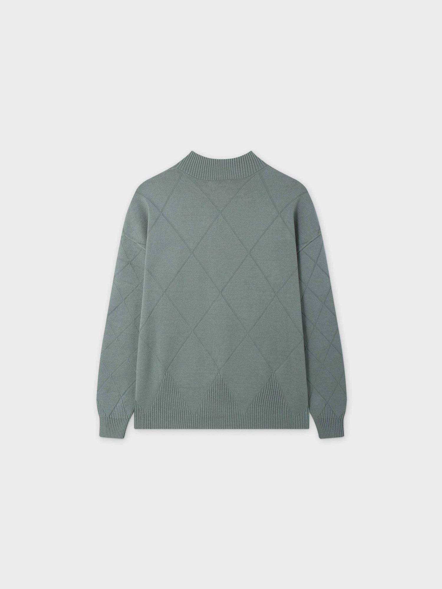 Oversized Diamond Detail Sweater-Seafoam