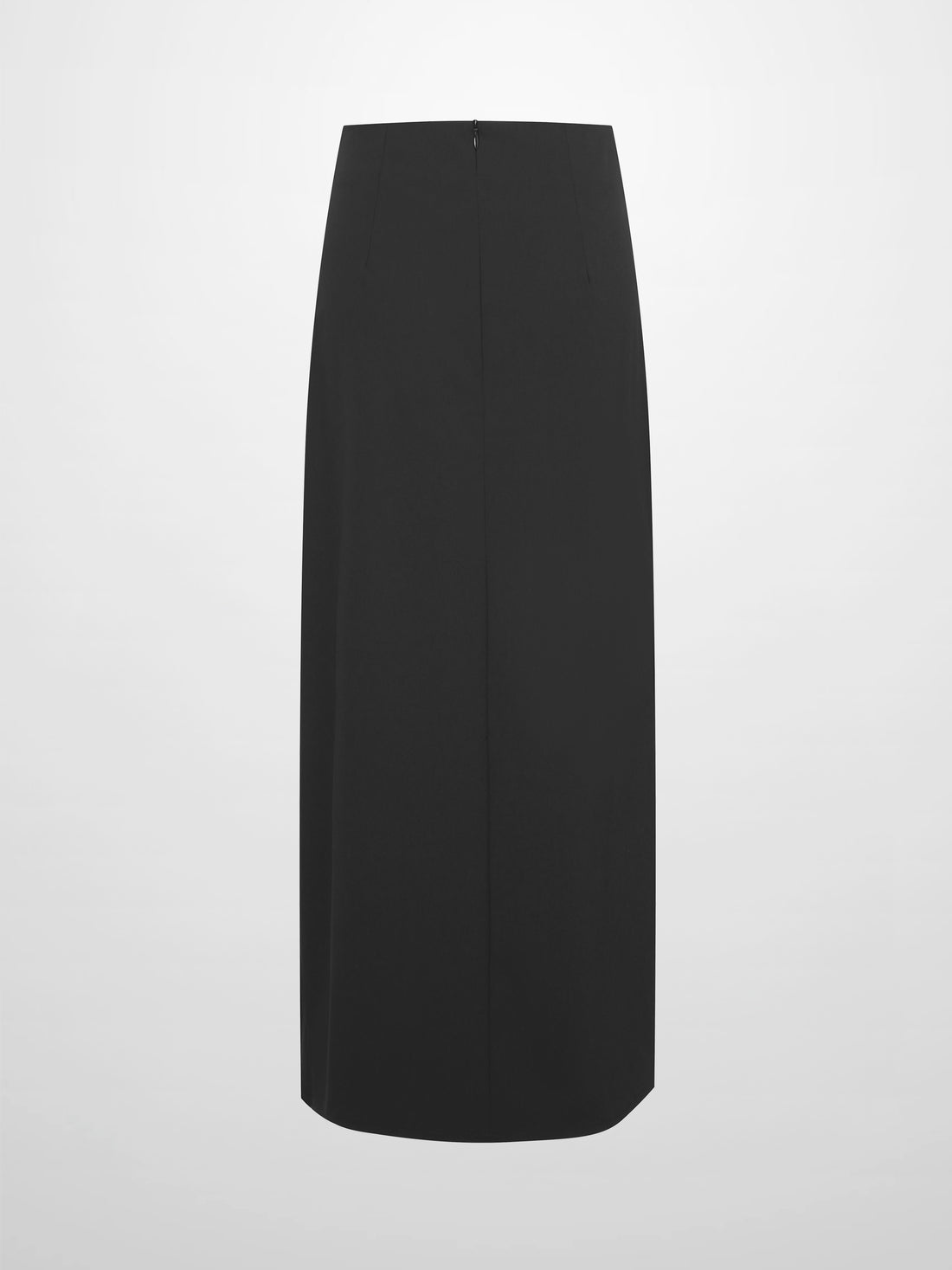 Side Loop Straight Maxi Skirt-Black