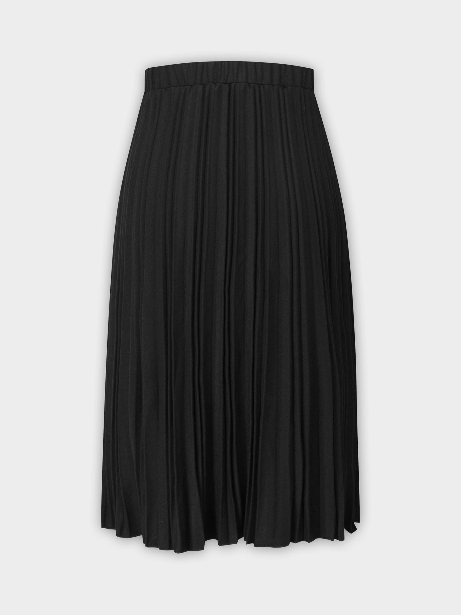 Wool Pleated Skirt 25.5&quot;-Black