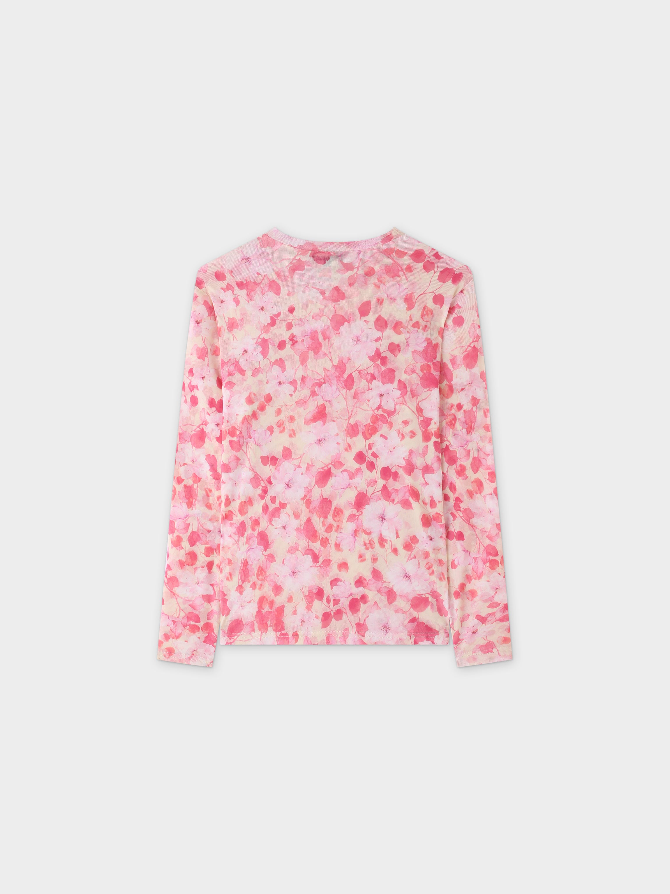 Top de malla floral-Floral rosa